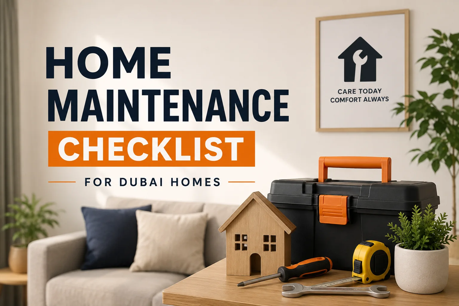 A Dubai apartment being checked as part of a routine home maintenance visit